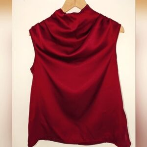 Rachel Zoe Satiny, Cowl Neck, Sleeveless Top Size Small